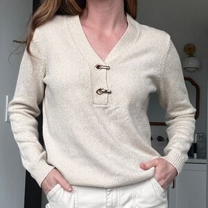 Charter Club gold and cream Knit Sweater